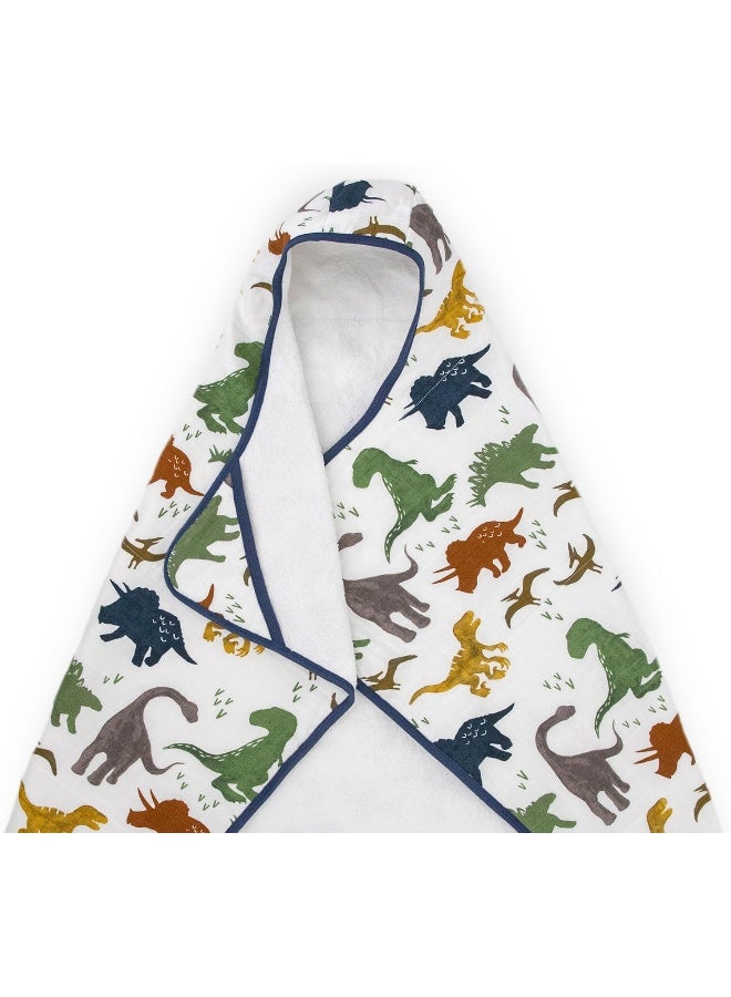 ليتل يونيكورن Little Unicorn Cotton Hooded Towel Big Kid (Dino Friends) - Image 2