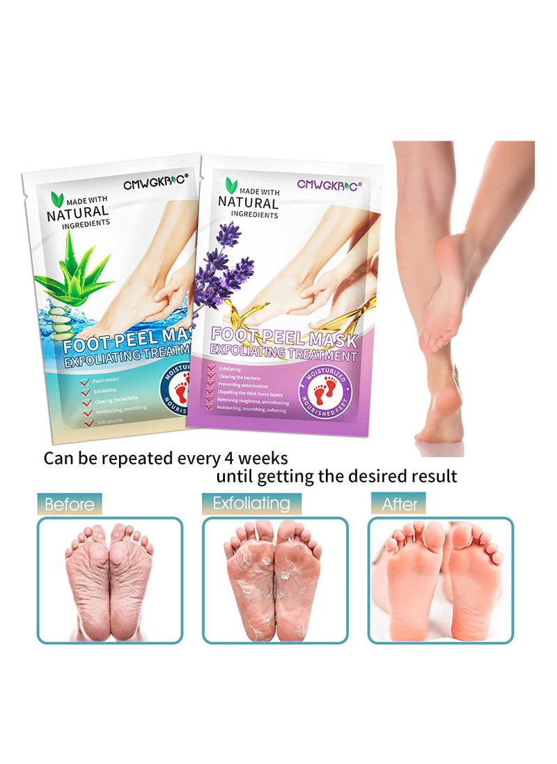 CMWGKBC - 5 Pack Foot Peel Mask,Exfoliator Peel Off Calluses Dead Skin Callus Remover,Foot Mask for Dry Cracked Feet,Foot Peel Mask with Lavender and Aloe Vera Gel for Men and Women Feet Peeling Mask - Image 1