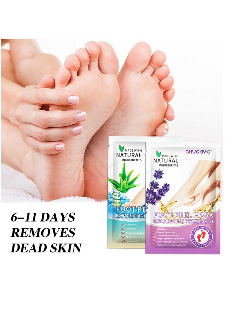 CMWGKBC - 5 Pack Foot Peel Mask,Exfoliator Peel Off Calluses Dead Skin Callus Remover,Foot Mask for Dry Cracked Feet,Foot Peel Mask with Lavender and Aloe Vera Gel for Men and Women Feet Peeling Mask - Image 1