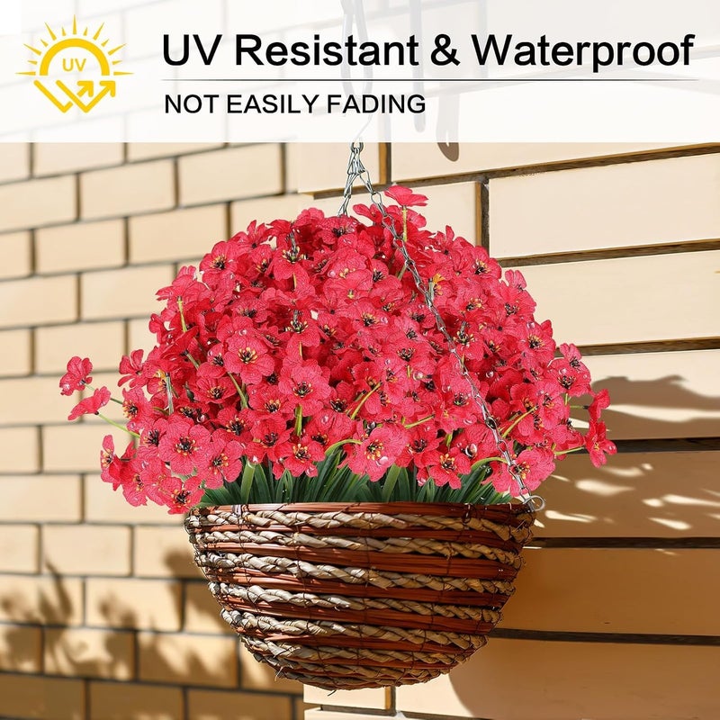 jaffiust 24PCS Artificial Flowers for Outdoor,No Fade Fake Plastic Flowers Faux Plants for Decoration Hanging Planters Indoor Outside Garden Porch Window Box Home Wedding Farmhouse - Image 4