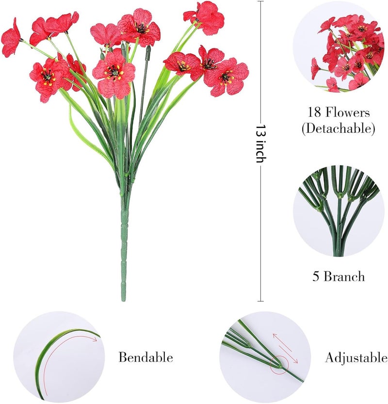 jaffiust 24PCS Artificial Flowers for Outdoor,No Fade Fake Plastic Flowers Faux Plants for Decoration Hanging Planters Indoor Outside Garden Porch Window Box Home Wedding Farmhouse - Image 2