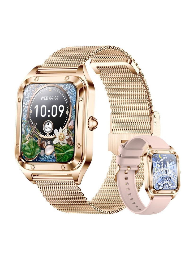 LIGE Exquisite Luxury Ladies Smartwatches Elegant Big battery Multi-functional Monitoring for Women Mesh Rose Gold  - Image 1
