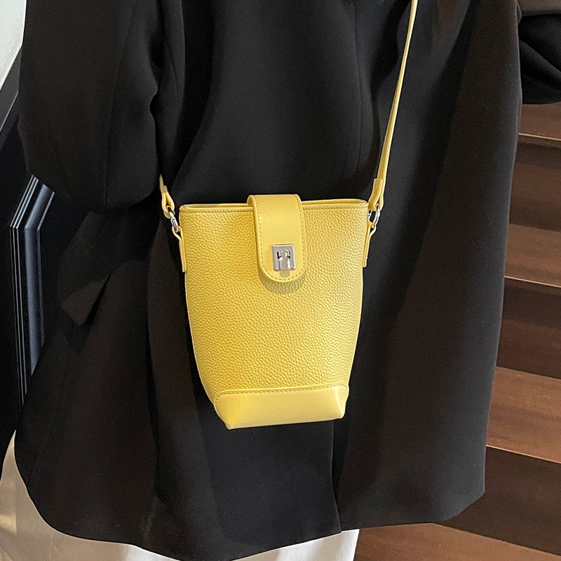High-End Pebbled Small Bag For Women Fashion Soft Leather Mobile Phone Bag Summer Simple Shoulder Crossbody Bag - Image 4