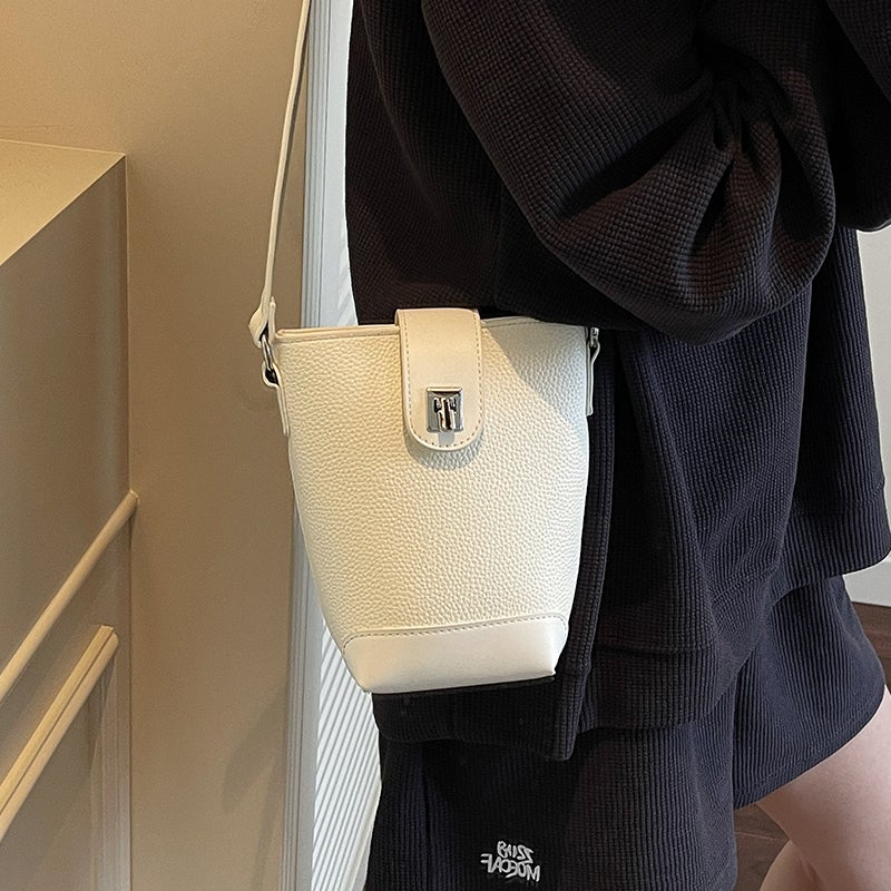 High-End Pebbled Small Bag For Women Fashion Soft Leather Mobile Phone Bag Summer Simple Shoulder Crossbody Bag - Image 3