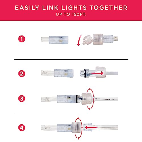 UltraPro LED Rope Lights, 50ft Classic Clear Rope, Warm White Light 3000K, Indoor/Outdoor, Flexible, Linkable, Durable, Rope Lights Outdoor, 54505 - Image 5