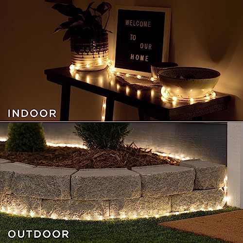 UltraPro LED Rope Lights, 50ft Classic Clear Rope, Warm White Light 3000K, Indoor/Outdoor, Flexible, Linkable, Durable, Rope Lights Outdoor, 54505 - Image 4