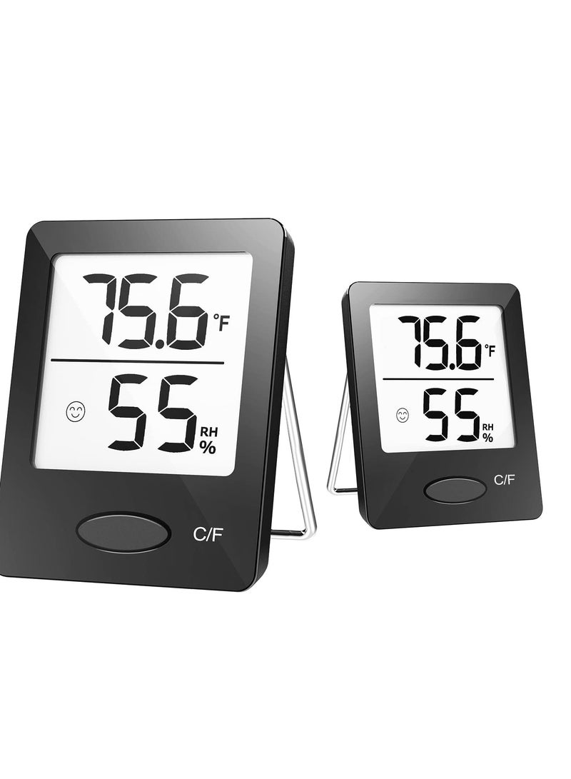 Digital Thermometer Hygrometer, Indoor Humidity Meter, Home Temperature Thermometers Sensor Gauge, Temp Monitor Humidistat for Baby Room, Outside, Greenhouse Plant, Incubator（2-Pack） - Image 1