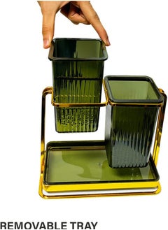 Generic Dinnerware and Cutlery Holder, Cooking and Cutlery Organizer, Advanced Design 2 Cup Drying Bowl with Drain Tray (Square)  - Image 4