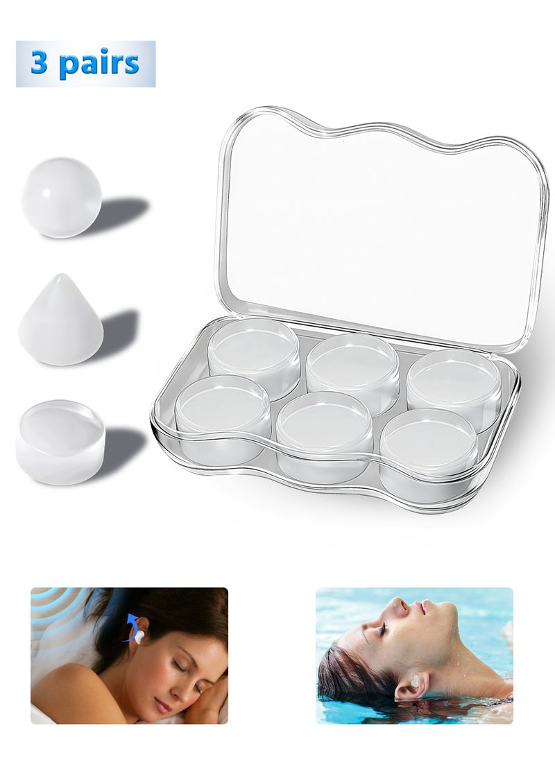 Sefudun 6 Pcs Reusable Silicone Earplugs,High Decibel Noise Protection Waterproof Earplugs,Sleep Earplugs  - Image 1