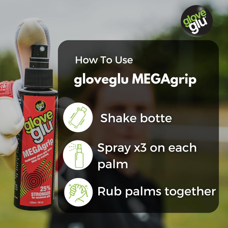 gloveglu MEGAgrip Goalkeeper Glove Grip Spray (120ml (4fl oz)) - Image 5