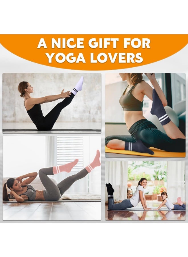 Moonmen 5 Pairs Yoga Grip Socks For Women，Pilates Anti Slip Socks Non Slip Socks For Pilates,Yoga, Ballet, Dance - Image 5