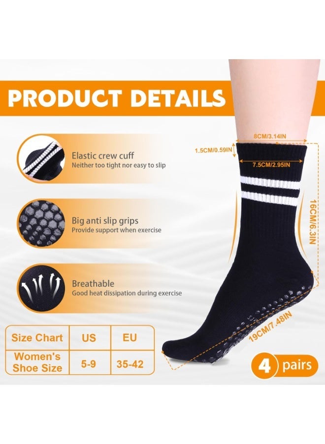 Moonmen 5 Pairs Yoga Grip Socks For Women，Pilates Anti Slip Socks Non Slip Socks For Pilates,Yoga, Ballet, Dance - Image 2