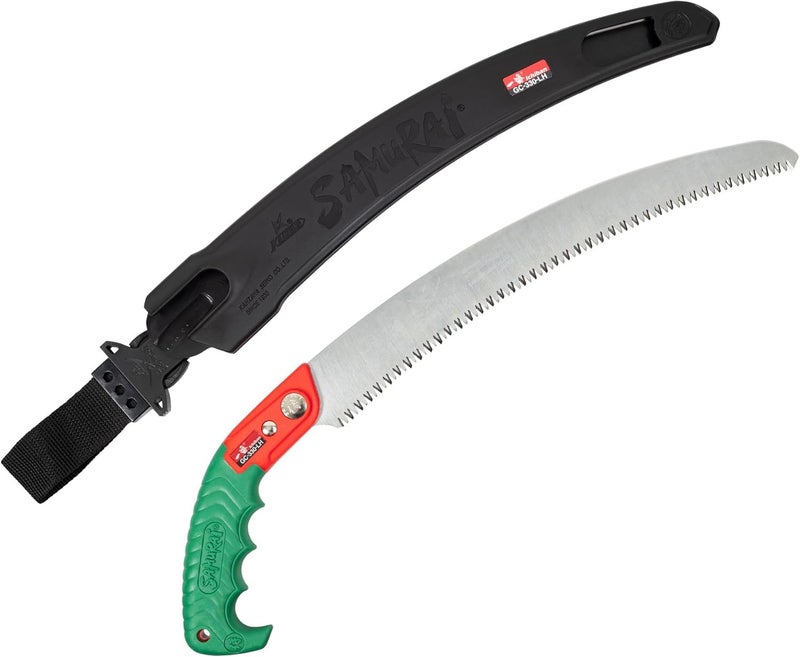 Samurai Ichiban 13" Curved Pruning Saw with Scabbard (GC-330-LH) - Image 1
