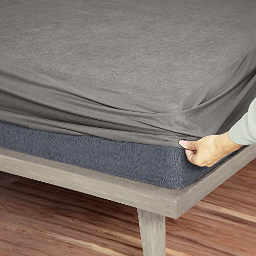 Sassoon Laika Single Bed Waterproof Mattress Protector 36x72 inch (3x6 Feet) | Pack of 1, Grey | Elastic Fitted Cotton Feel Terry Ultra Soft Breathable Hypoallergenic Mattress Cover - Image 1