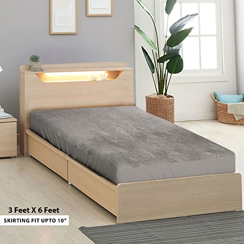 Sassoon Laika Single Bed Waterproof Mattress Protector 36x72 inch (3x6 Feet) | Pack of 1, Grey | Elastic Fitted Cotton Feel Terry Ultra Soft Breathable Hypoallergenic Mattress Cover - Image 2