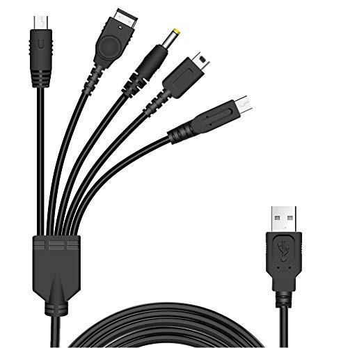 Xahpower 5 in 1 USB Charger Cable for Nintendo DS Lite, 3DS, DS and Gameboy Advance SP/PSP 1000/2000/3000 - Image 1