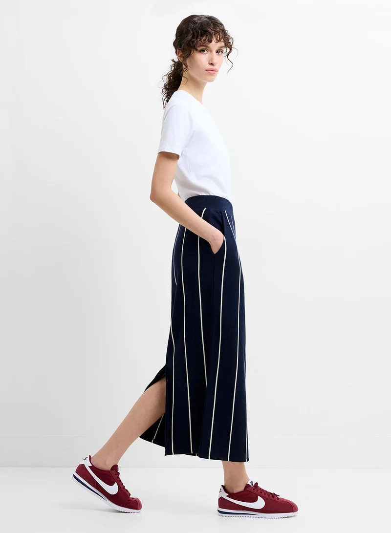 French Connection Sunday Sweat Striped Midi Skir