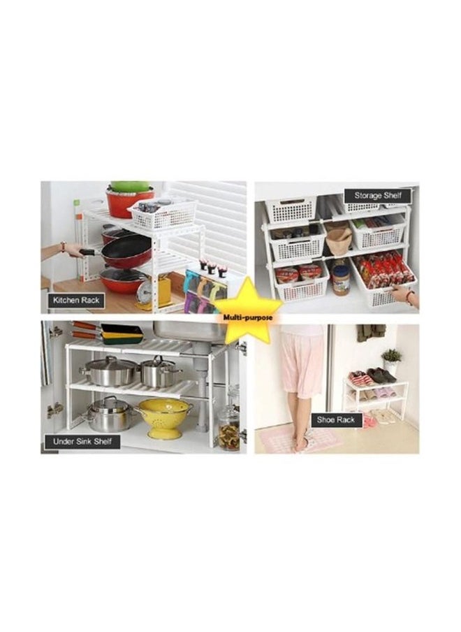 SKY-TOUCH - Under Sink Storage Organizer White 50 ~ 70cm - Image 1