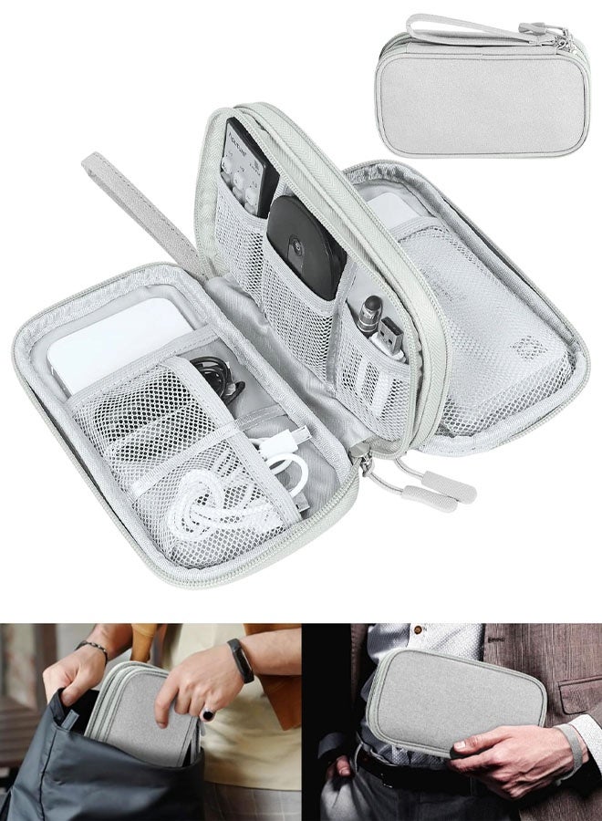 Electronic Organizer Bag, Waterproof Portable Electronic Organizer Travel Accessories Cable Bag Universal Cord Storage Case For CableCord Storage Double Layer