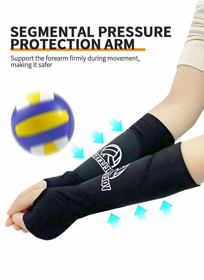 GROIC 1 Pair Volleyball Arm Sleeves Youth Padded Forearm Sleeves Passing Hitting Forearm Sleeves with Protection Pads and Thumb Hole Padded Volleyball Sleeves  - Image 5