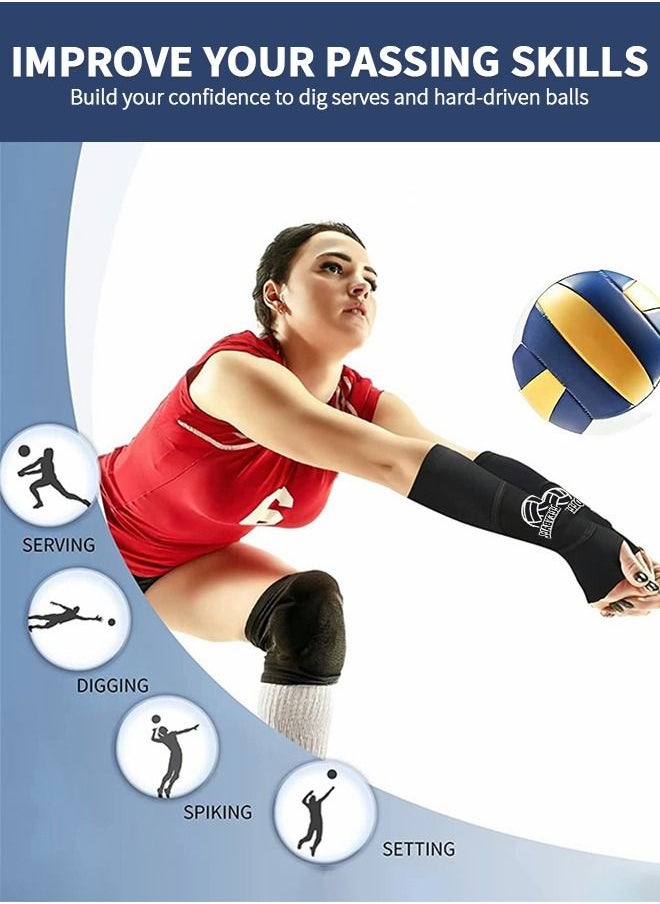GROIC 1 Pair Volleyball Arm Sleeves Youth Padded Forearm Sleeves Passing Hitting Forearm Sleeves with Protection Pads and Thumb Hole Padded Volleyball Sleeves  - Image 3