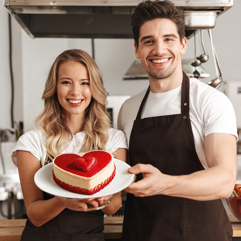 Mifoci 2 Pcs Valentine 6/8 Inch Heart Shaped Cake Pans with 60 Parchment Paper and 6 Pcs 8'' Cake Boards, Valentine's Day Aluminum Cakepans Set for Kitchen Birthday Wedding Favor - Image 4
