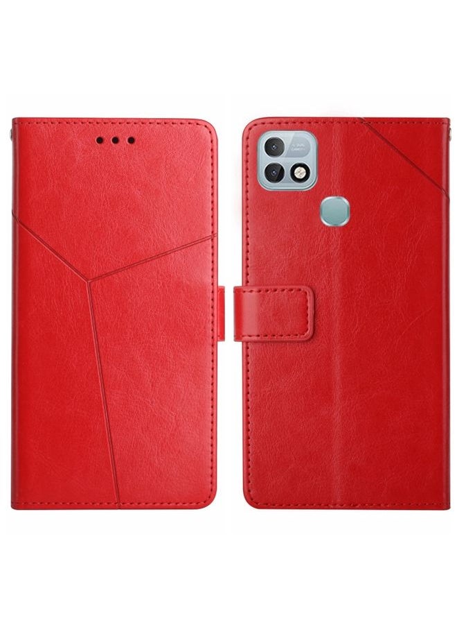 HuHa - Case Cover For For Infinix Hot 10i/Smart 5 Pro HT01 Y-shaped Pattern Flip Leather Phone Case(Red) - Image 1