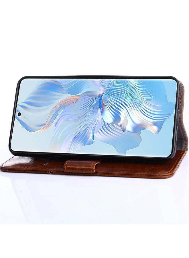 اس-توب جراب هاتف Honor 80 Pro من الجلد بخياطة هندسية أفقية قابلة للطي - Image 4