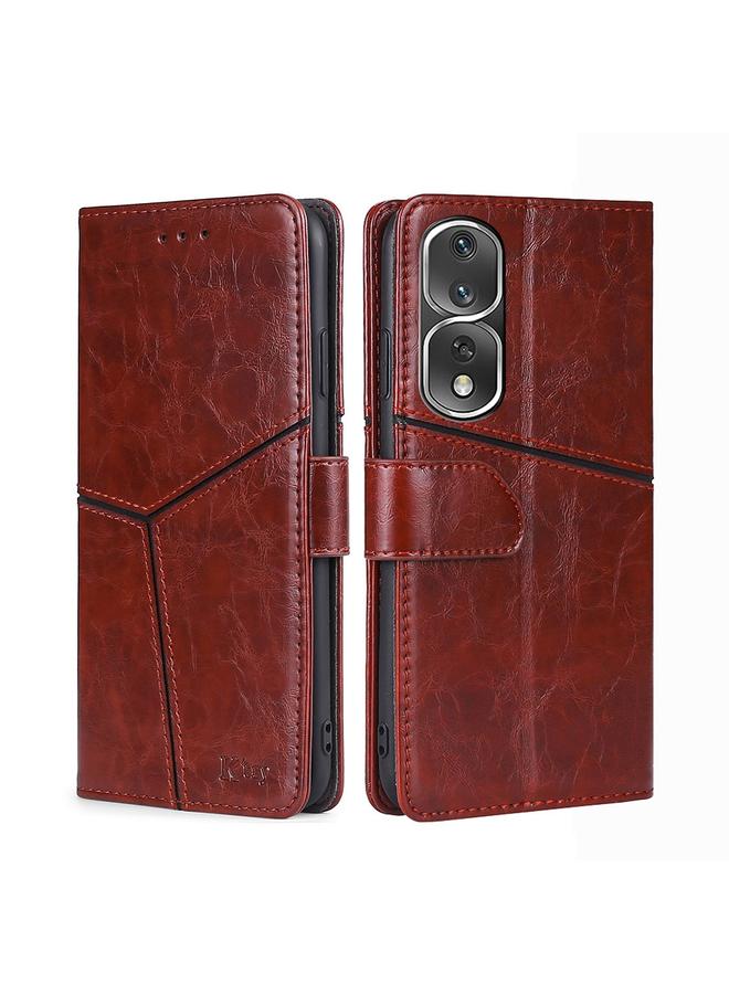 اس-توب جراب هاتف Honor 80 Pro من الجلد بخياطة هندسية أفقية قابلة للطي - Image 1