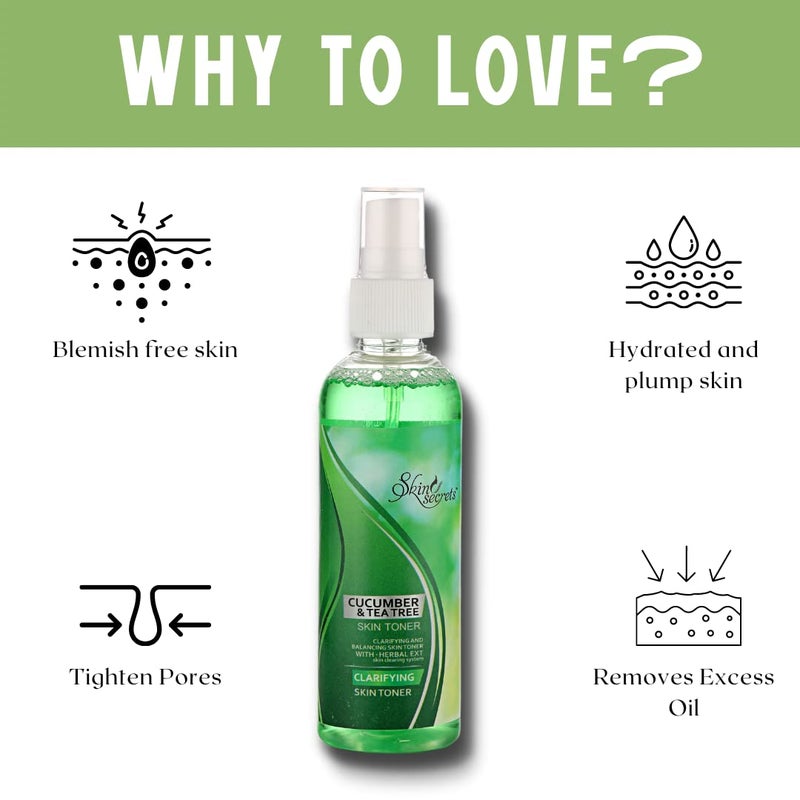 Skin Secrets Cucumber Tea Tree Skin Toner 100ml - Image 3