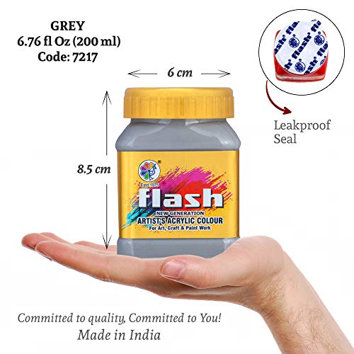 Flash Acrylic Colour (Grey, 200 ml) - Image 2