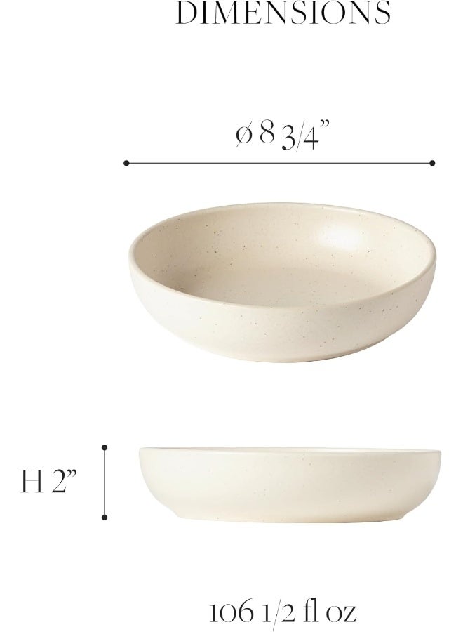 Casafina Casafina Ceramic Stoneware 16Piece Place Setting Service for 4 with Cereal Pasta Bowls Pacifica Collection Vanilla Microwave Dishwasher Safe Dinnerware Set Restaurant Quality Tableware  - Image 4