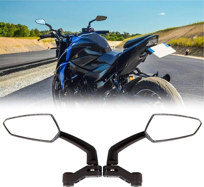 MISS MOLY 8mm 10mm Carbon Motorcycle Rearview Side Mirrors for Honda Grom CRF250L Kawasaki Yamaha - Image 2