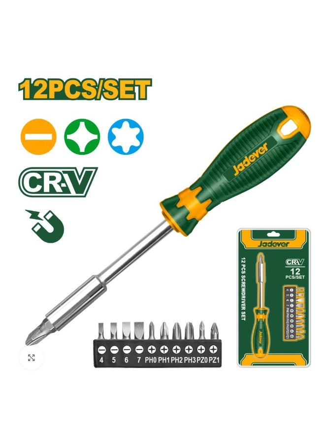 Jadever 12*1 rubber hand screwdriver