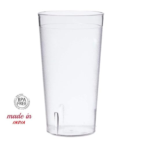 NJ Restaurant Tumbler Beverage Cup, Stackable Cups, Break-Resistant Commercial Polycarbonate Glasses, Unbreakable Glass Pebbled Texture: 300 ml - Set of 12 - Image 2