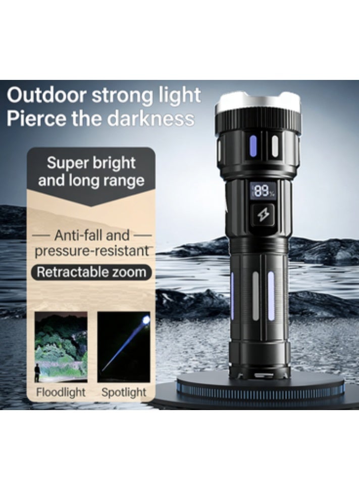 Rechargeable Flashlights High Lumens, 5Mode Flash Light with LCD Digital Display, Super Bright Flashlight Adjustable Tactical Flashlight, High Powered LED Handheld Flashlight for Home - Image 2