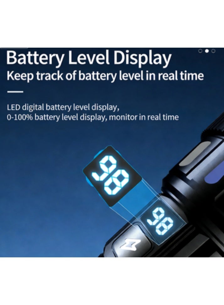 Rechargeable Flashlights High Lumens, 5Mode Flash Light with LCD Digital Display, Super Bright Flashlight Adjustable Tactical Flashlight, High Powered LED Handheld Flashlight for Home - Image 3