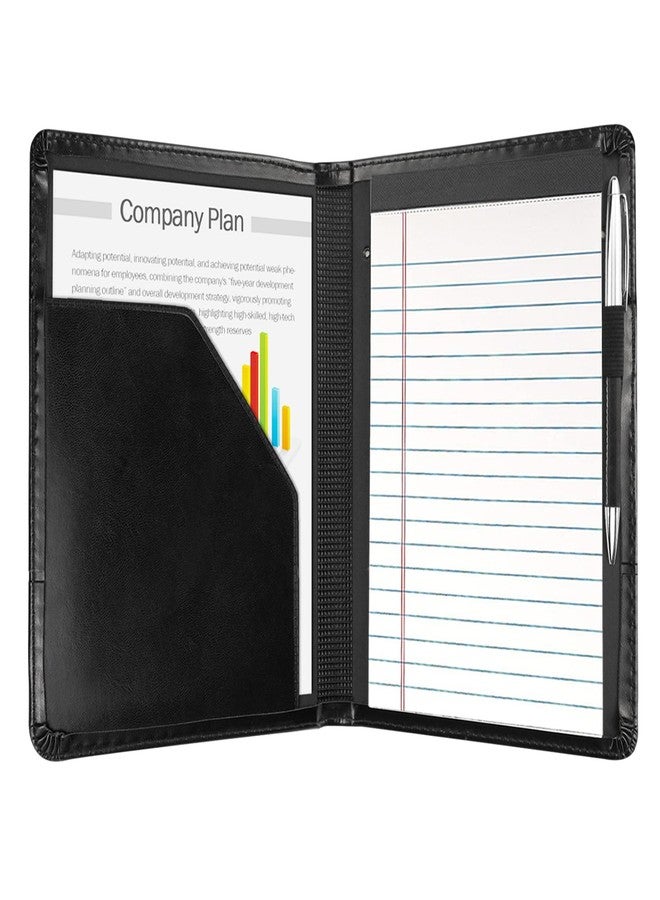 Konper Classic Padfolio/Junior Portfolio Folder Case, Business A5 Binder Organizer Notepad for Men Women, 5 x 8 Writing Pad Included,Black. - Image 2