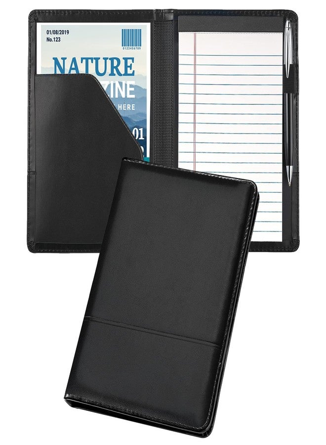 Konper Classic Padfolio/Junior Portfolio Folder Case, Business A5 Binder Organizer Notepad for Men Women, 5 x 8 Writing Pad Included,Black. - Image 1