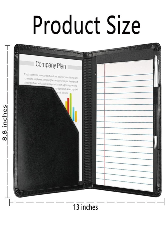 Konper Classic Padfolio/Junior Portfolio Folder Case, Business A5 Binder Organizer Notepad for Men Women, 5 x 8 Writing Pad Included,Black. - Image 5