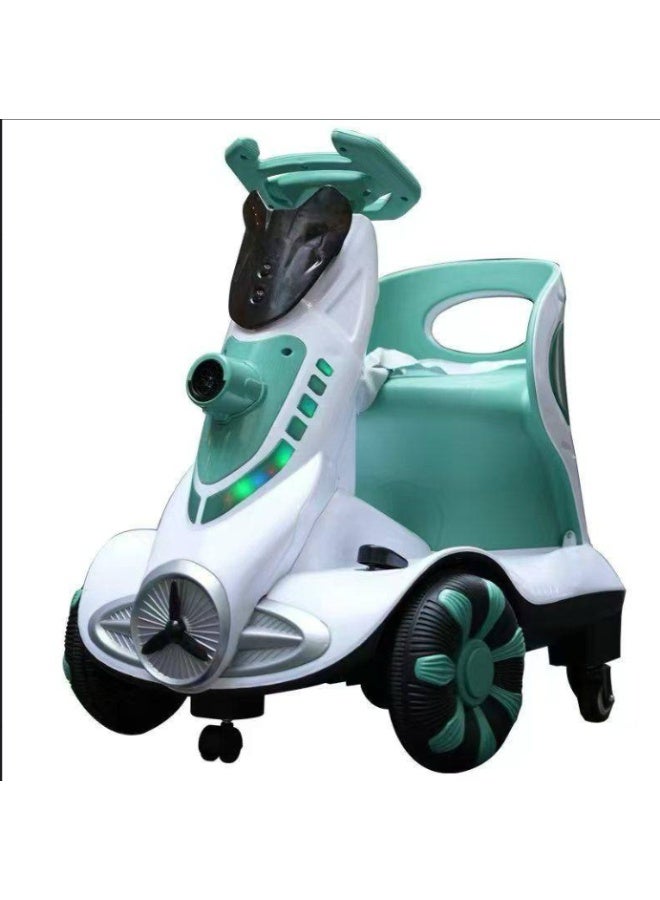AS 4-Wheel Electric Scooter with Light and Bubbles - GREEN - Image 1