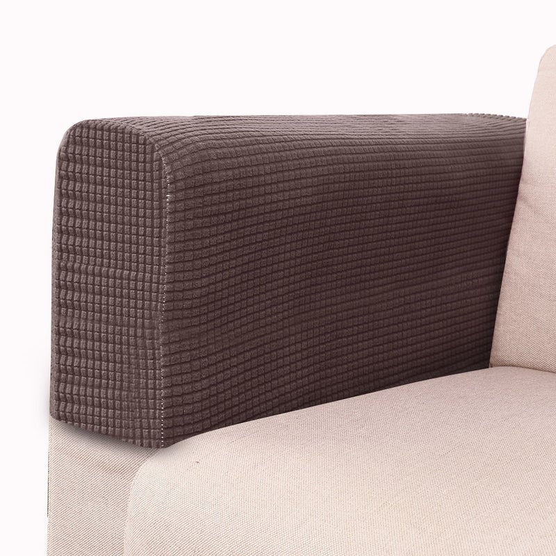 Qi Ta Elastic Fleece Sofa Armrest Cover – Solid Color Universal Armrest Protector for Combination Sofas - Image 1