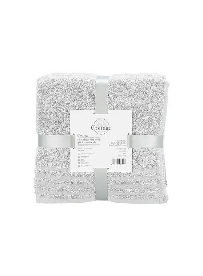 Cottage grey pack of 4 cotton hand towel 50*100 cm - Image 1