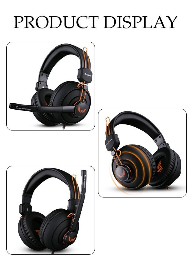 DUNISO Over Ear Gaming Headphone Stereo Gaming Headset for Noise Cancelling Over Ear Headphones with Mic Bass Surround Soft Memory Earmuffs for Laptop Mac Nintendo NES Games - Image 3