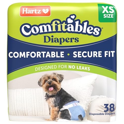 Hartz New! Hartz Comfitables Disposable Dog Diapers, Size XS 38 count, Comfortable & Secure Fit, Easy to Put On, Super Absorbent Male and Female Diaper - Image 3