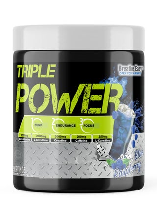 Pre Workout, Elevate Energy, Enhance Focus and Concentration, Increase The Blood Flow and Pump, Blue Raspberry Flavor, 30 Servings-300gm