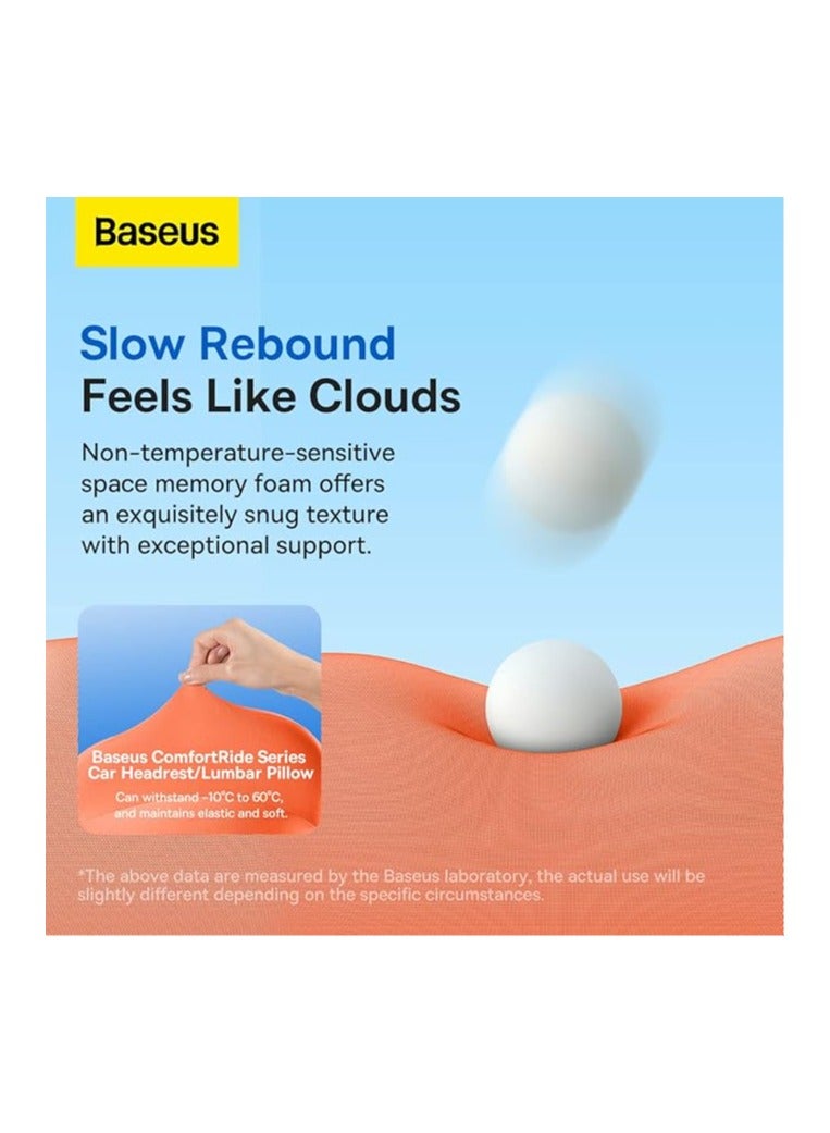 Baseus Baseus Comfort Ride Series Car Lumbar Back Pillow, Orange, One Size, Memory Foam Cotton - Image 3