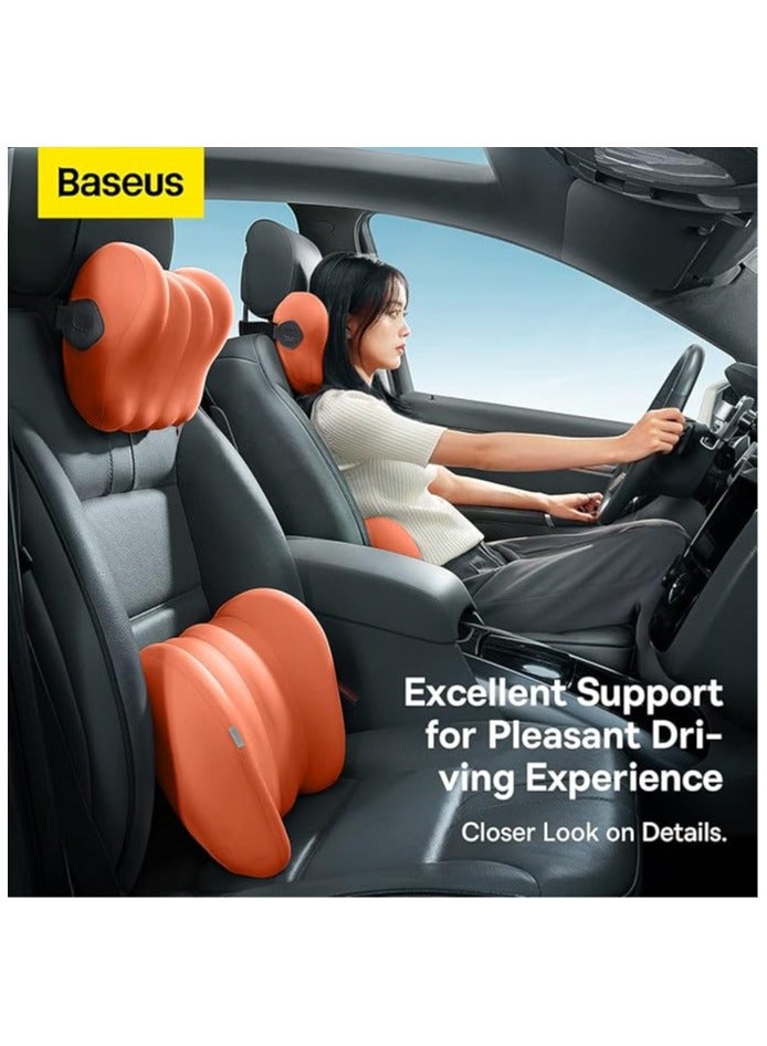 Baseus Baseus Comfort Ride Series Car Lumbar Back Pillow, Orange, One Size, Memory Foam Cotton - Image 4