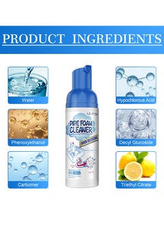 JUE-FISH 2 Packs Pipe Foam Cleaner, Drain Cleaner Foam Powerful Sink Quickly Clean Fragrance Bathroom Deodorizer Bowl For Toilet Tubs Clog Remover, Effective Sterilization Rate 99%  - Image 3