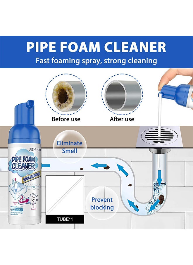 JUE-FISH 2 Packs Pipe Foam Cleaner, Drain Cleaner Foam Powerful Sink Quickly Clean Fragrance Bathroom Deodorizer Bowl For Toilet Tubs Clog Remover, Effective Sterilization Rate 99%  - Image 5